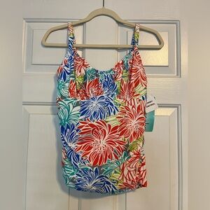 Floral Multicolor Swimsuit Tankini Top | SIZE 10 | NWT